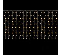 SALCAR - Cortina de luz LED para ventana, 2 m x 1 m, 100 LED, para exteriores e interiores, iluminación colgante de Navidad con 9 modos y función de memoria, color blanco cálido