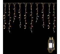 SALCAR Cortina Luces Navidad Exterior, 2M 80 LED Guirnalda Luces de Cascada 8 Modos Impermeable, Cadenas de Luces Led para Decorar Jardín, Aleros, Patios Navidad Decoracion, Blanco Cálido