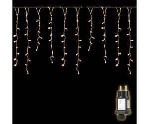 SALCAR Cortina Luces Navidad Exterior, 2M 80 LED Guirnalda Luces de Cascada 8 Modos Impermeable, Cadenas de Luces Led para Decorar Jardín, Aleros, Patios Navidad Decoracion, Blanco Cálido