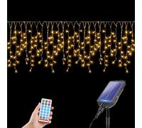SALCAR Guirnalda de 240 luces LED solares con mando a distancia (7,8 m) | 13 modos, regulable, resistente al agua, cortina de luces al aire libre para jardín, balcón, cenador, terraza, ventana