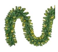 SALCAR Guirnalda de Navidad Verde 5m con 200 Luces LED, Guirnalda de Abeto Decorativa para Chimeneas, Escaleras y Puertas