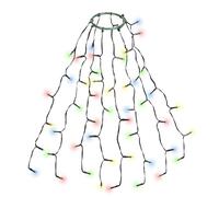 SALCAR - Iluminación de árbol de Navidad 0,6 m con anillo y 8 guirnaldas, cadena luminosa 48 LED, árbol de Navidad, iluminación impermeable para 60 cm, 90 cm, 120 cm, colorida