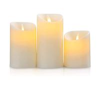 SALCAR Luz de vela LED de 3 tipos, 3 pilas AAA para luz de oscilación de vela LED, luz de vela decorativa de 15cm, 12,5cm, 10cm de altura para cena, cumpleaños, fiesta de Navidad - Amarillo