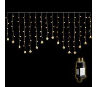 SALCAR Luces Navidad de Copo de Nieve, 2M 104LED Cortina de Luces con 8 Modos y Temporizador, Impermeable Guirnaldas Navidad luzes Exterior Para Balcón Jardín Ventana Decoracion, Blanco Cálido