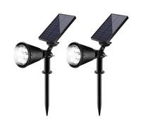 SALCAR Luces Solares Led Exterior Jardin, 7 LED Luz Solar Exterior para Jardin, Impermeable IP67 Focos Led Exterior Solares, Lámparas Solares para Jardín, Patio, Calzada, 2 Piezas