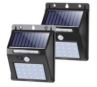 SALCAR Luz Solar Exterior, Luces LED Solares Exteriores con Sensor de Movimiento, Focos Solares Exterior, IP44 Impermeable Aplique Solar para Exterior Jardin, 2 Pack