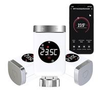 SALCAR Pack de 3 Cabezal Termostático TRV801W WiFi Termostato Calefaccion Compatible con Amazon Alexa & Google Assistant Programable Tuya Termostato para Radiador sin Puerta de Enlace Adicional
