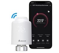 SALCAR Termostato Calefaccion WiFi Conexión Directa Termostato Compatible con Amazon Alexa & Google Assistant Cabezal Termostático Programable Tuya sin Puerta de Enlace Adicional