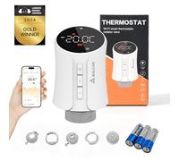 SALCAR WiFi Termostato Conectado TRV706W Cabezal termostático Compatible con Amazon Alexa & Google Home Programable Tuya Termostato Radiador, No se Requiere Puerta de Enlace