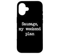 Salchicha mi Plan de Fin de Semana Salchichas Divertidas Minimal Carcasa para iPhone 16