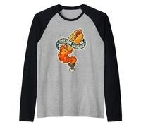 Salchichas para Perros Hot Rocket Freedom, Divertida Parrilla del 4 de Julio Camiseta Manga Raglan
