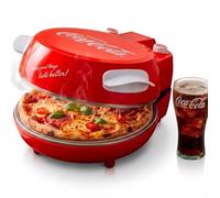 Salco Coca-Cola Pizzamaker - Pizza perfecta en 3-5 minutos | Piedra de cordierita de 30 cm | Temperatura variable hasta 400°C | Temporizador de 15 min con señal | Carcasa Cool-Touch | Ideal para pizza