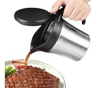 Saldera térmica de acero inoxidable, 750 ml de acero inoxidable 304, termo de salsa con tapa y mango, jarra de salsa doble aislada para servir salsas, crema, salsa