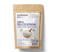 Sale Epsom Puro 1Kg Foodboost, Naturale al 100%, Ricchissimo di Magnesio, Efficace per la Bellezza di Corpo, Pelle e Capelli, Ottimo come Fertilizzante