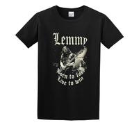 Sale! Photographic Ian Lemmy Kilminster Born Lose Live Win Unisex 100% Cotton Short-Sleeve T-Shirts Black M