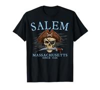 Salem Massachusetts - Calavera Pirata Desde 1626, Color Cian Camiseta