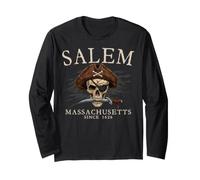 Salem Massachusetts - Calavera Pirata Desde 1626, Color Marfil Manga Larga