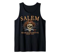 Salem Massachusetts - Calavera Pirata Desde 1626, Color Naranja Camiseta sin Mangas