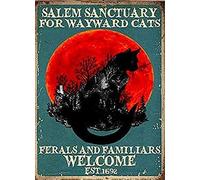 Salem Sanctuary For Wayward Cats Cat Cat Decor Kitchen Decor Wall Decor Poster Metal Sign 8X12 Inch