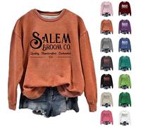 Salem Witch Company - Sudadera de Halloween para mujer, camisas de bruja aterradora, talla grande, disfraces de Halloween, camisetas de manga larga, cuello redondo, ropa de moda para vacaciones, Z-012