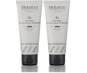 SALERM - After Shave Hombre - Homme Barber Line - 100 ml - Gel Hidratante Transparente para Después del Afeitado - Protege la Piel - Debilita el Crecimiento de la Barba (Paquete de 2)