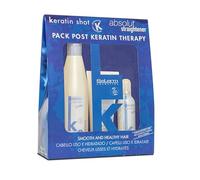 SALERM - Post Alisado Keratina - Kit Mantenimiento Keratin Shot con Champú 500 ml + Mascarilla 200 ml + Sérum 100 ml - Cabello Liso e Hidratado - Prolonga los resultados del Alisado 3 Meses