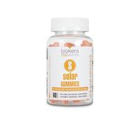 SALERM - Solar Gummies - Bote 60 Gominolas - Biokera Natura Vitamins - Gominolas Pre-Bronceado - Mantiene Pigmentación Piel - Vitamina A, Carotenos y Cobre - Sin Lactosa - Sin Gluten - Sabor Naranja