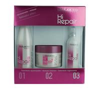 SALERM - Tratamiento Reparador Cabello Dañado - Pack Hi Repair con Champú 250 ml + Mascarilla 250 ml + Finish 100 ml - Hidratación Profunda Cabello Dañado - Revitaliza y Rejuvenece - Efecto Inmediato