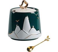 salero， Azucarero de 10.6 oz, tarro for especias, salero, accesorios for cafetería, tapa blanca, 300 ml(White lid)