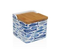 Salero con Tapa Versa Aqua 2 Cerámica Dolomita 12,2 x 11,5 x 12,2 cm - Marca: Versa - EAN: 8420327567468