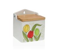 Salero con Tapa Versa Cerámica Bambú Dolomita Tulipán 10 x 12,5 x 11 cm - Marca: Versa - EAN: 8420327558534