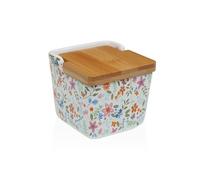 Salero con Tapa Versa Cerámica Flores 8,8 x 8,5 x 8,8 cm - Marca: Versa - EAN: 8420327567529