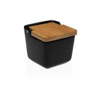 Salero con Tapa Versa Negro Cerámica 8,8 x 8,5 x 8,8 cm - Marca: Versa - EAN: 8420327567932