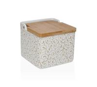 Salero con Tapa Versa Serpentine Cerámica Dolomita 12,2 x 11,5 x 12,2 cm - Marca: Versa - EAN: 8420327563545
