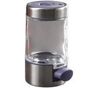 Salero de acero inoxidable 304 con botella de cristal, dosificador con 0,5 g de presión de precisión para condimentos saludables, 3 modos de dispersión, diseño ergonómico, apto para lavavajillas