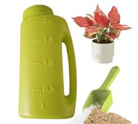 Salero de mano - 28 x 13 cm, 2 litros de sal de con pala, apertura ajustable, esparcidor de hielo | Fertilizante, tierra, alimentos, nieve, sal, descongelador, dispositivo portátil de invierno