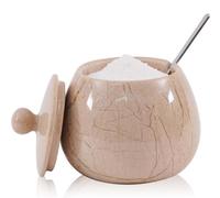 Salero de mármol con tapa de 4 pulgadas, caja de sal hecha a mano, cuenco de sal y pimienta, soporte de sal con tapa y cuchara, bodega de sal para almacenamiento de cocina, recipientes de sal y