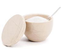 Salero de mármol con tapa y cuchara de 133,2 g, recipiente para condimentos Verona de pie, ideal para sal de piedra, azúcar y especias