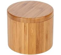 Salero para Cocina de Bambú Con Tapadera Giratoria - Cuenco Circular para Sal Gorda - Tarro de 500ML