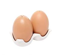 Salero y pimentero con forma de huevo, juego de salero y pimentero de cerámica novedoso con bandeja, bonito juego de tarros de especias para utensilios de cocina, mesa de cocina, caravana, campamento