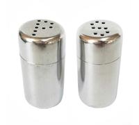 Salero y pimentero de acero inoxidable, 5 ml, acero inoxidable, para camping, exterior, portátil, para mini juego de plata, 2 unidades (agujero P)