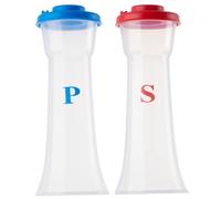 Salero y pimentero de plástico con tapas, 2 uds., salero y pimentero transparente a prueba de humedad para el hogar, cocina, restaurante, Camping