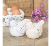 Salero y pimentero en forma de gallina | Decoración de mesa de cocina | Juego de 2