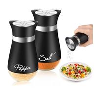 saleros de cocina 150ml, 2 Set de saleros y pimenteros, salero cocina material de vidrio con tapa de acero inoxidable- saleros y pimenteros pour cuisine, barbecue en plein air, barbecue, camping-car