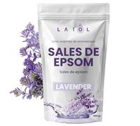 Sales de Epsom 500g con Aroma a Lavanda - Relajación Muscular y Aromaterapia con Magnesio - Sal de Epsom para Baño y Pies - Ideal para Spa Casero, Estrés y Sueño Reparador