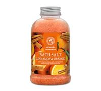 Sales Marinas de Baño Canela-Naranja 600 g - Sal Marina con Aceite Esencial Natural de Naranja y Canela - Cuidado Corporal - Baños de Relajación - Aromaterapia