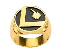 SalesOne Anillo de acero inoxidable con logotipo de DC Legion Of Superheroes, Talla 14, Metal, Sin piedras preciosas