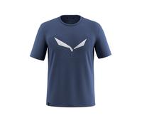 SALEWA Camiseta funcional para hombre Solidlogo Dri-Release® azul oscuro | S