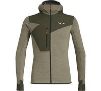 Salewa - Forros polares - Puez 2 Dry M L/S Hood FZ Tee Dark Olive Melange - Talla S - Verde Verde S