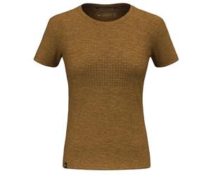 SALEWA Eagle Dotted Mountain Merino T-Shirt Women, Golden Brown, S